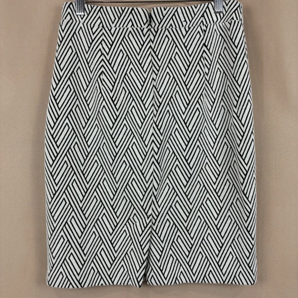 Banana Republic 4 Cotton Geometric Chevron Mod Office Professional Mini Skirt - Picture 3 of 10